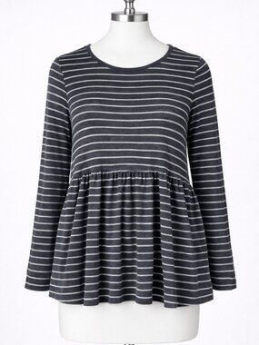 Modcloth Striped Peplum Top